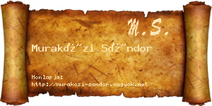 Muraközi Sándor névjegykártya