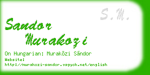 sandor murakozi business card